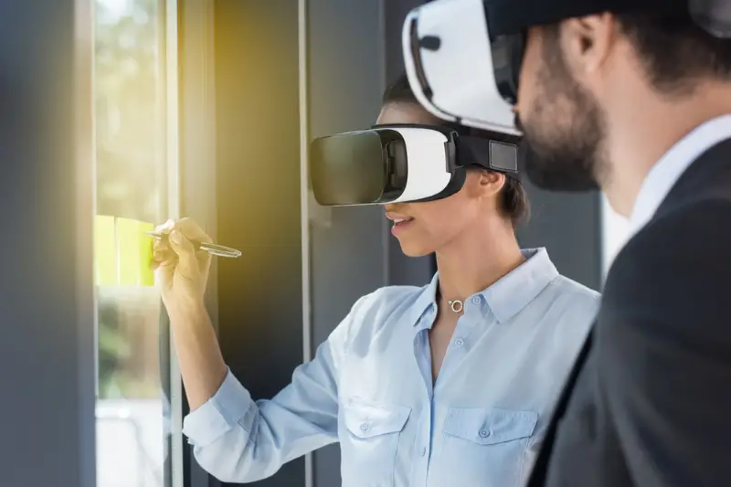 Businesspeople in vr headsets