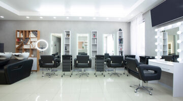 Hairdressing procedures in luxe beauty salon