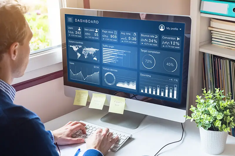 Digital marketing campaign data analytics report with metrics and key performance indicators