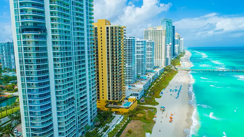 Aerial view of Sunny Isles Beach