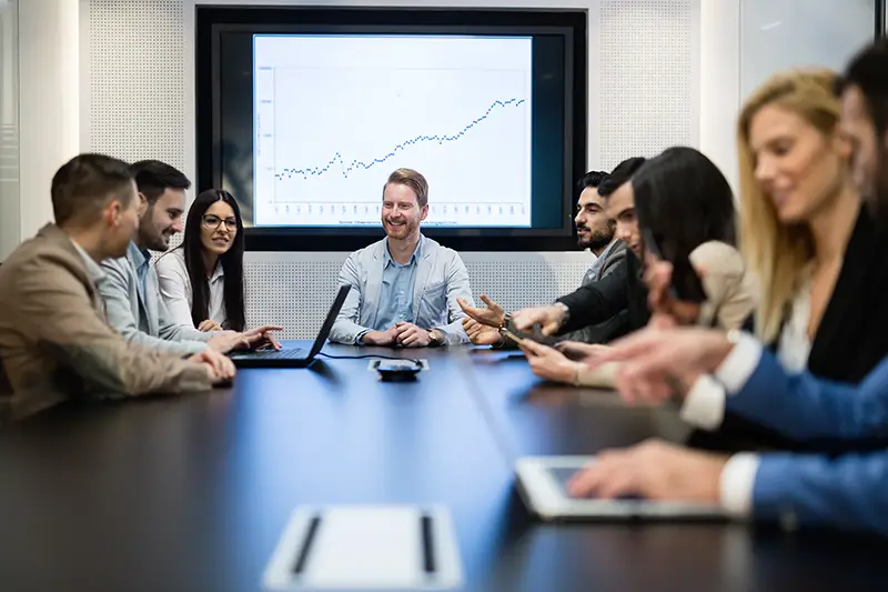 Entrepreneurs and business people conference in modern meeting room