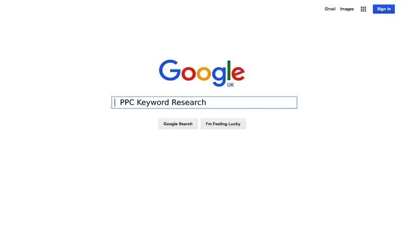 Google keyword search bar