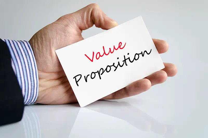 Value proposition text concept