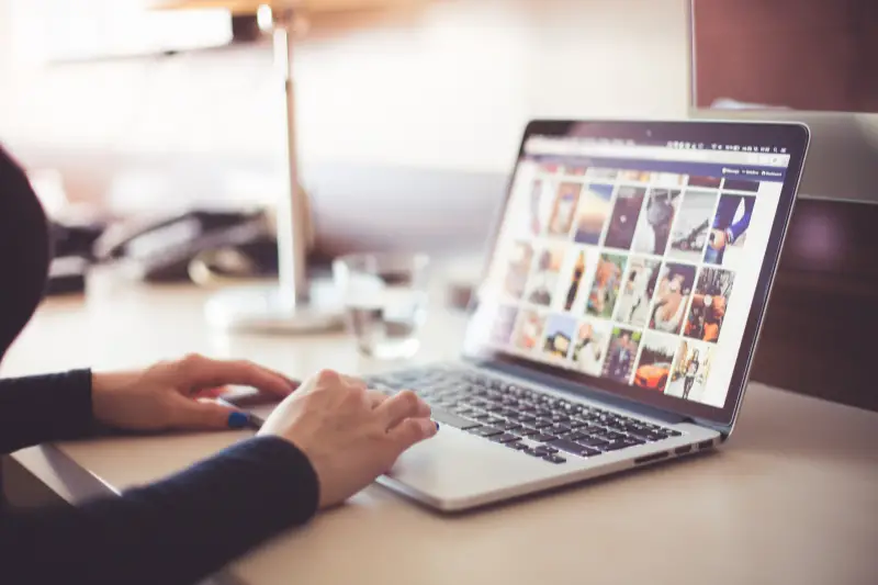 Person using laptop computer