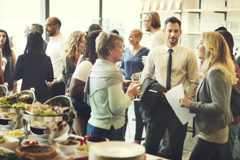 Business people having a buffet in business meeting