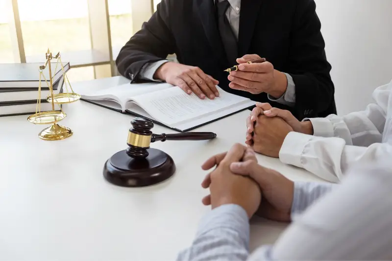 Consultation between a lawyer and a male customer