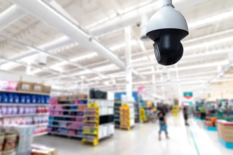 Security camera inside the supermarket