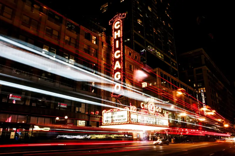 Chicago city during night time