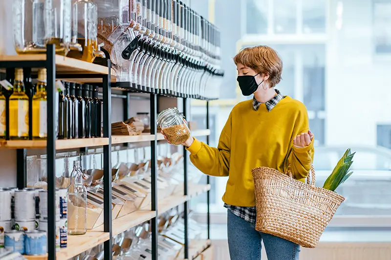 Woman inside shopping store