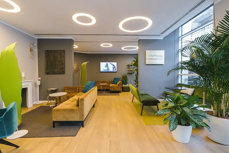 Modern office lounge area