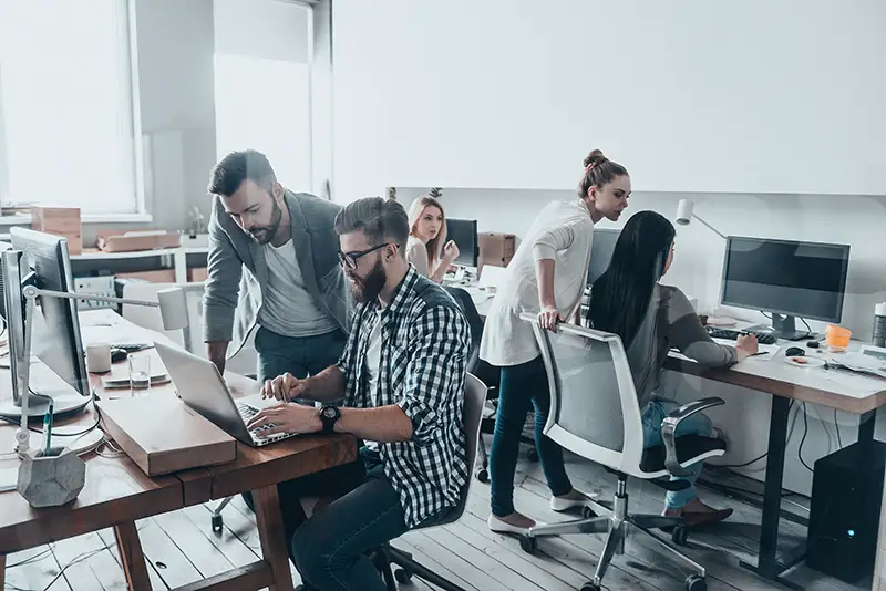 People working inside the office