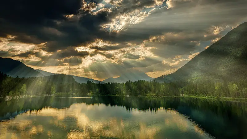 Mountain and lake