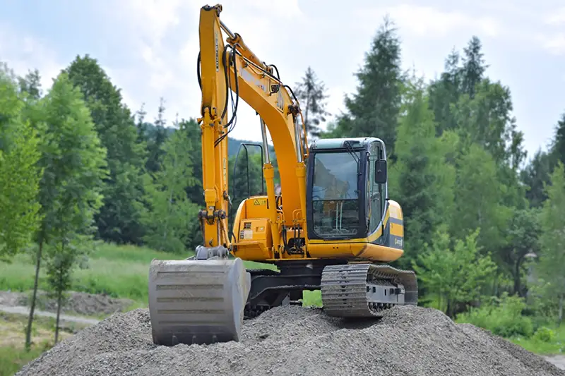 Yellow excavator