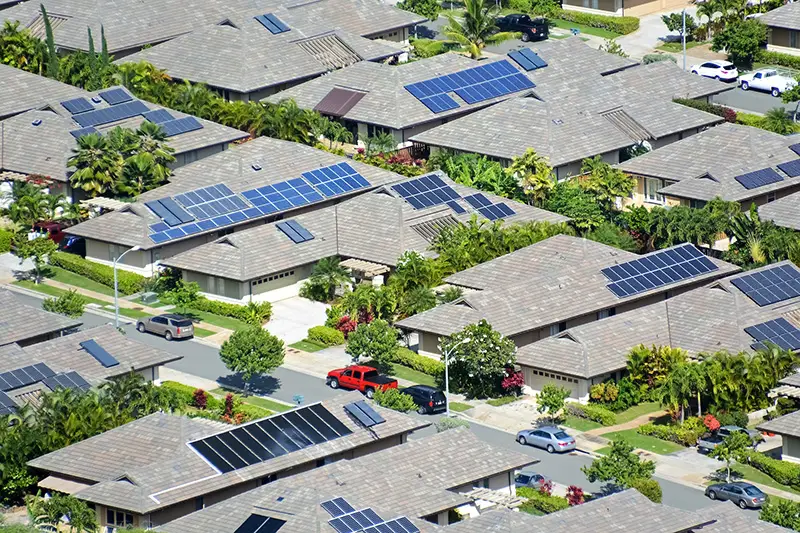 Aerial view of residential roof