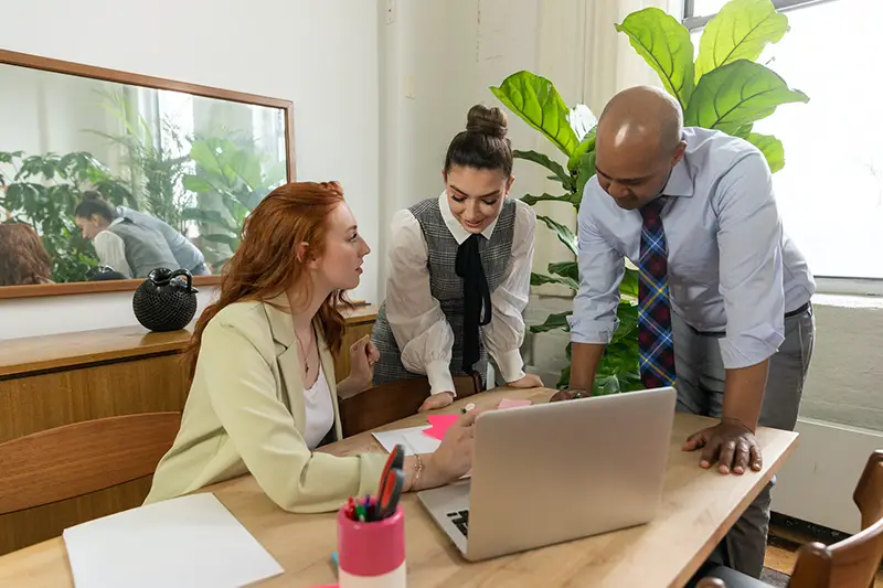 Colleagues Discussing Work Together