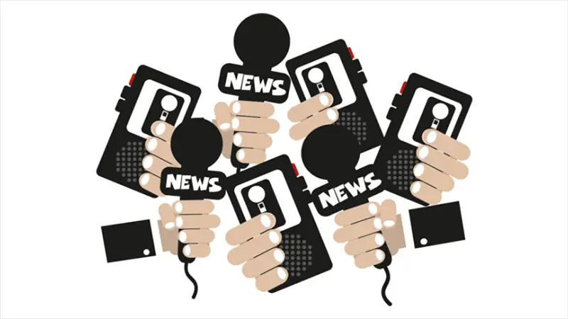 Media news microphone illustration