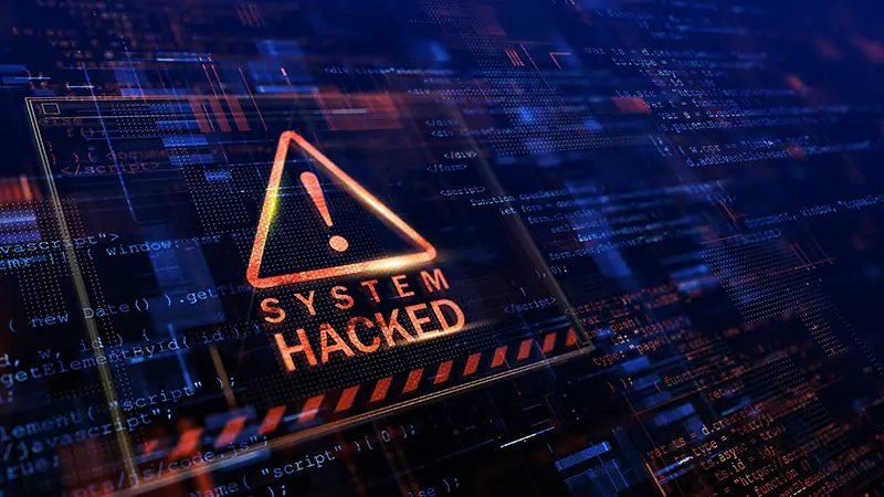 Warning of a system hacked