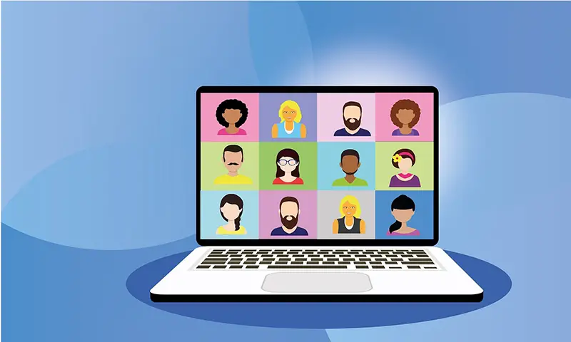 Video conference online illustration