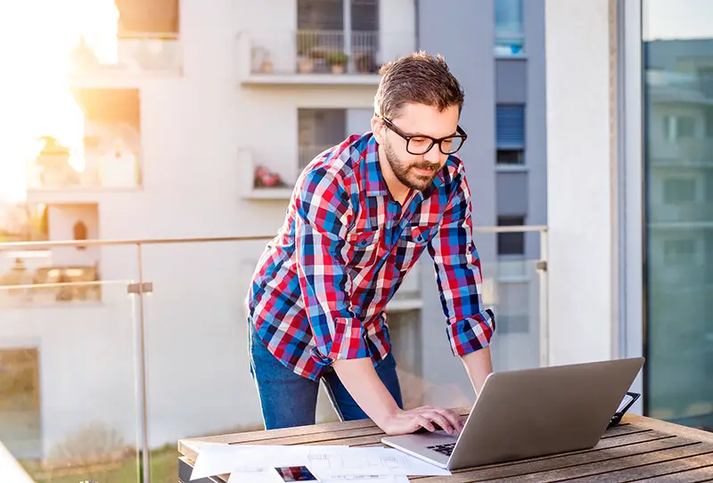 Businessman working from home