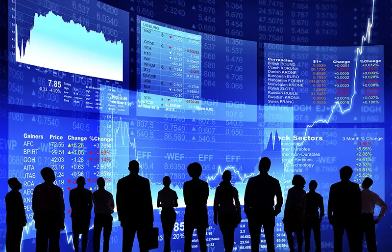 Business People at Stock Market Wall