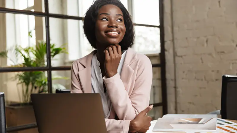 Happy woman entrepreneur