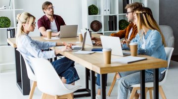 Multicultural colleagues working on startup project