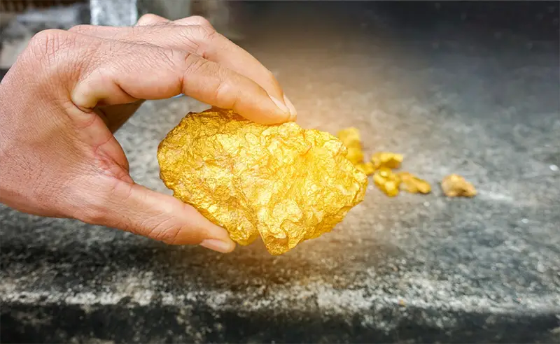 Person holding a gold