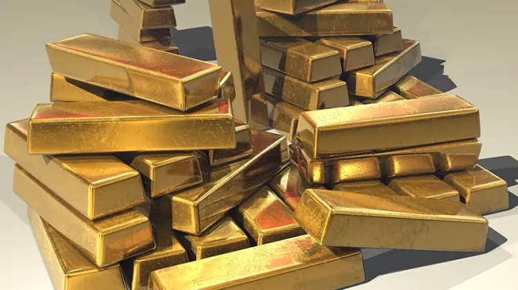 Pile of gold bars