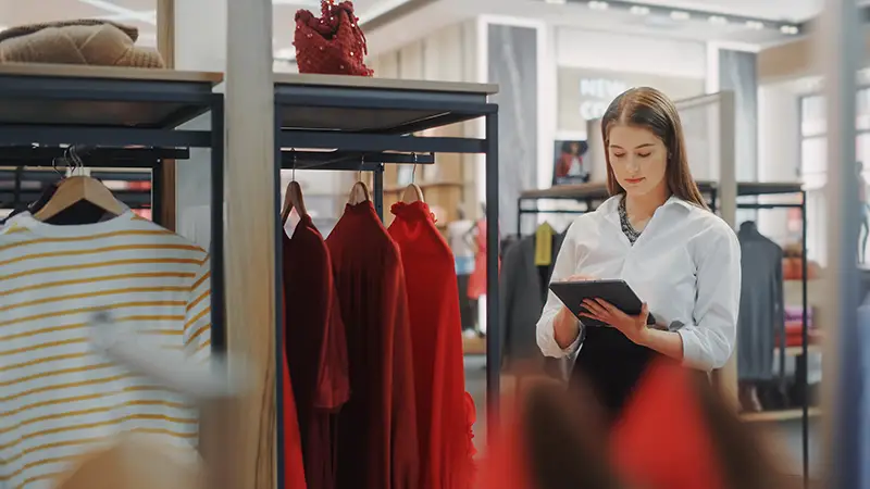 Businesswoman owning a clothing store