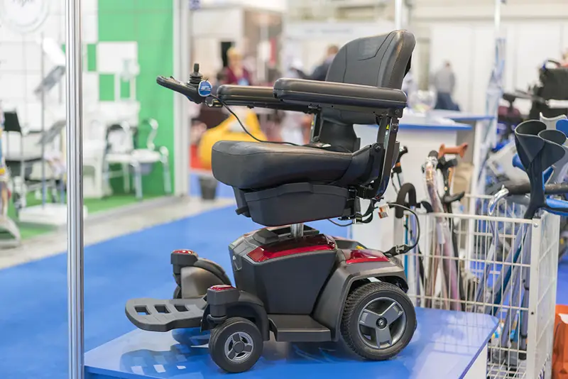 Wheelchair at a medical exhibition.