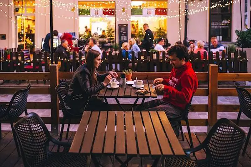 Man and woman having a dinner in a restaurant