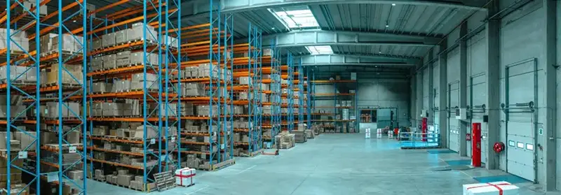 Inside warehouse storage