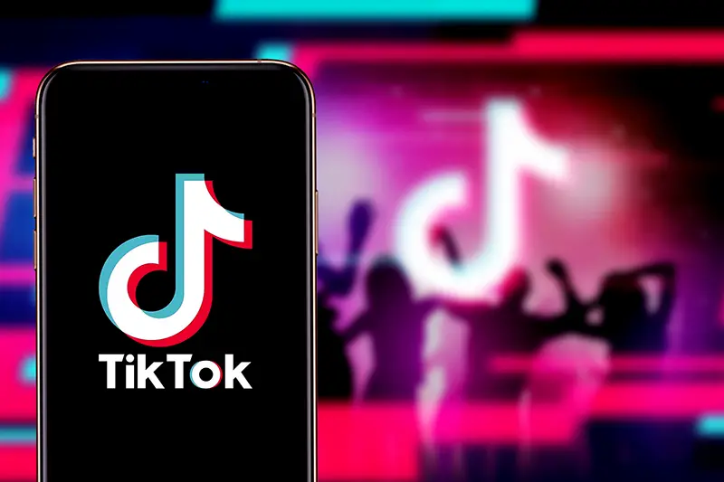 Smart phone with TIK TOK logo,