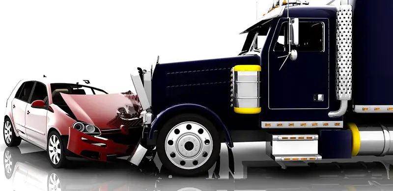 Truck and car accident