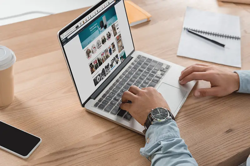 Man using laptop