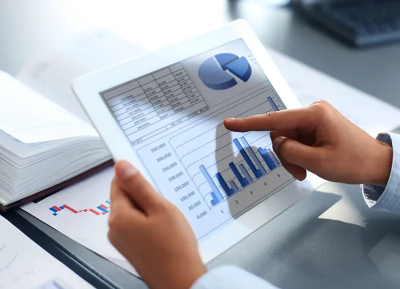 Businessman holding digital tablet