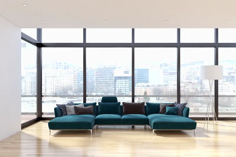 modern living room with office furniture