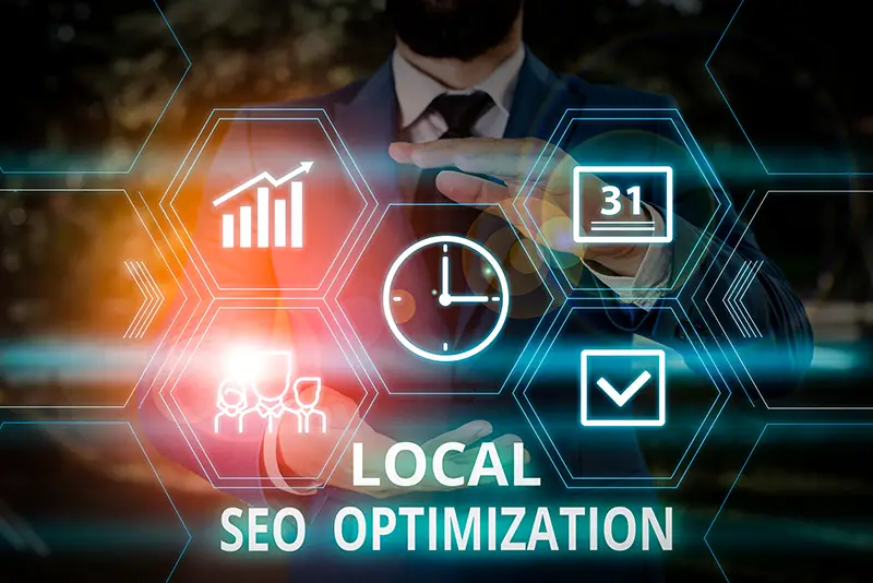 Word writing text Local Seo Optimization