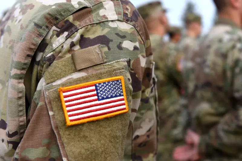 Veterans Day. US soldiers arm