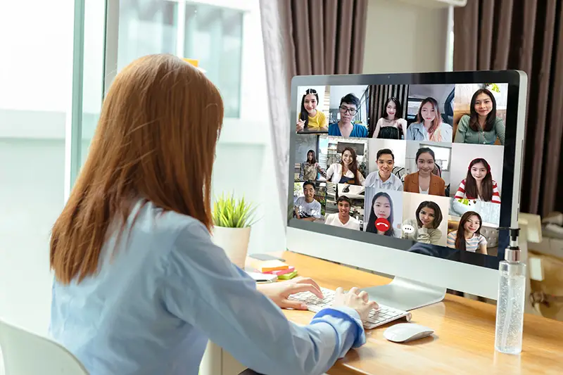 Business people in video conference