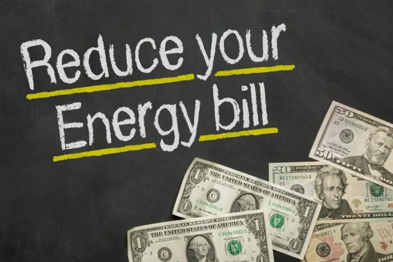 Reduce Your Energy Billstext with dollar bills