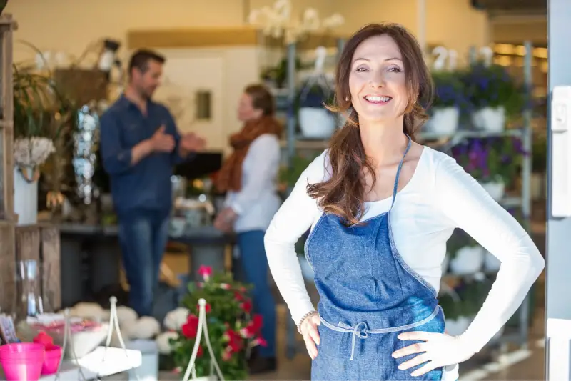 Flower shop businesswoman