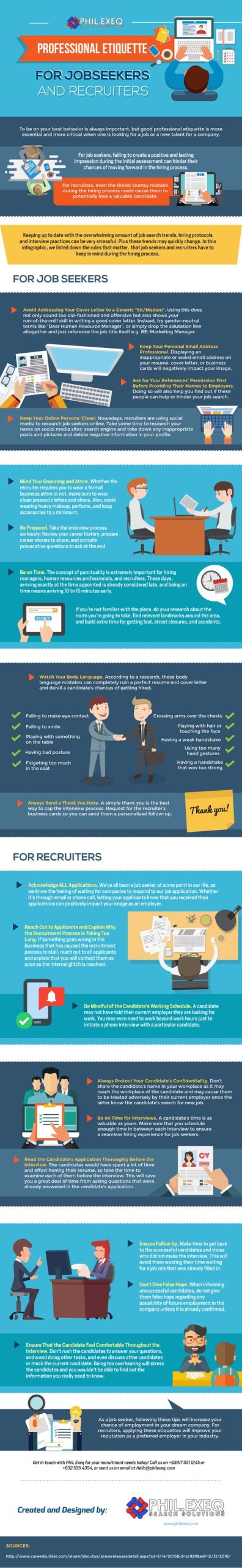 Professional Etiquette for Jobseekers and Recruiters (Infographic)