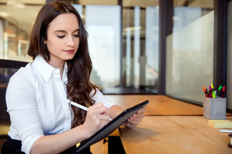 Young business professional at office workspace