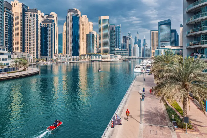 Modern and developed Dubai Marina area