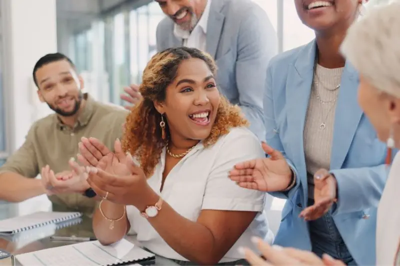 Group of happy employees