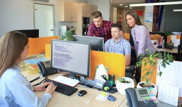 People working in the office