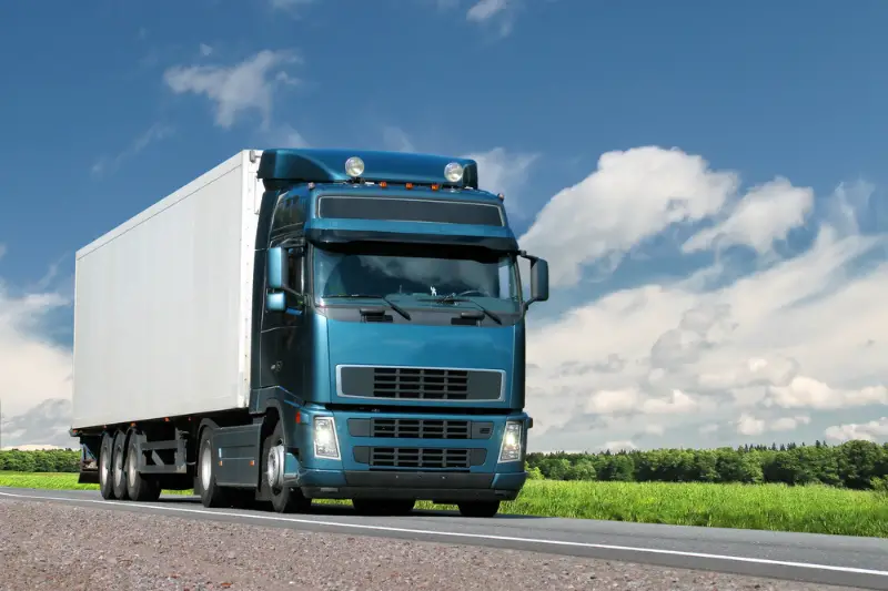 Logistics truck on the road