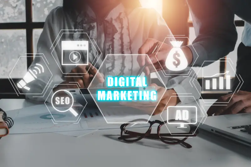Digital marketing technology concept