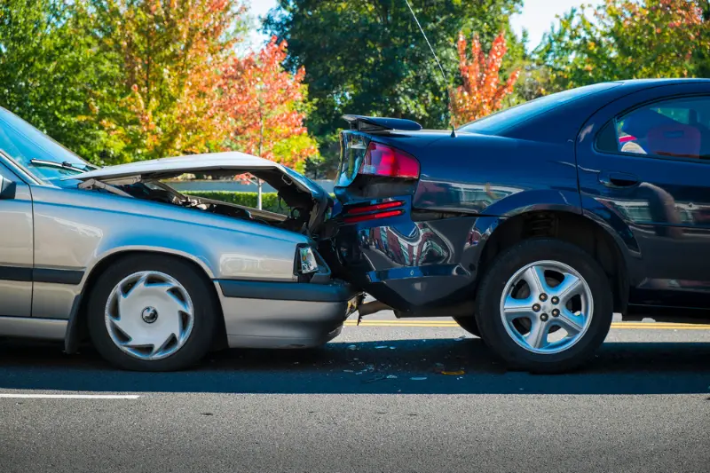 Auto accident involving two cars